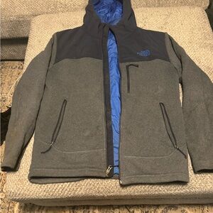 The North Face Men's Dark Gray and Bright Blue Performance Jacket